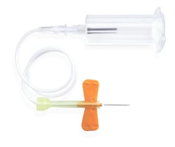 Innovative Med Tech UltraFlo-S Push Button Blood Collection/Infusion Set, with Holder attached